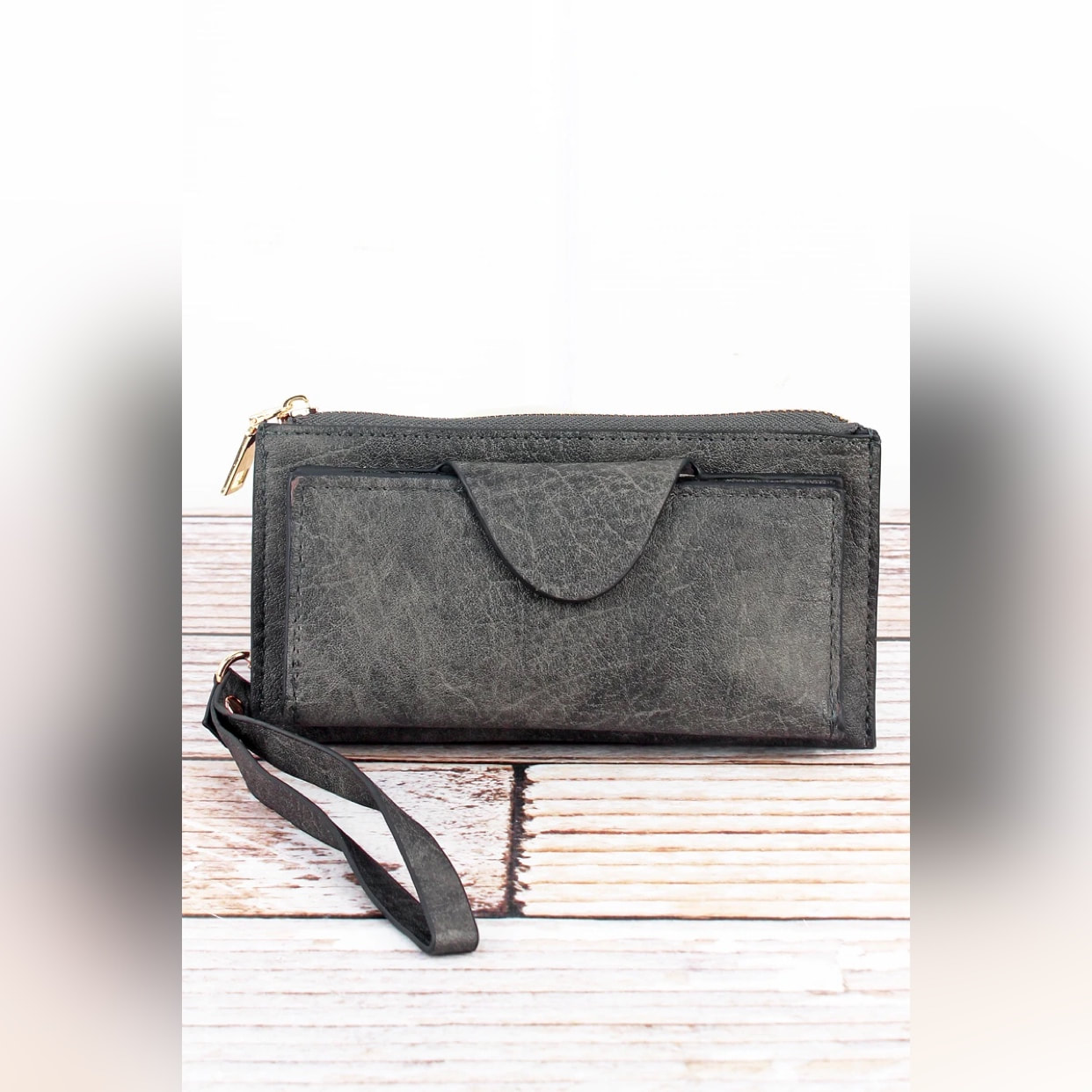 Grey Faux Leather Wallet | My Site